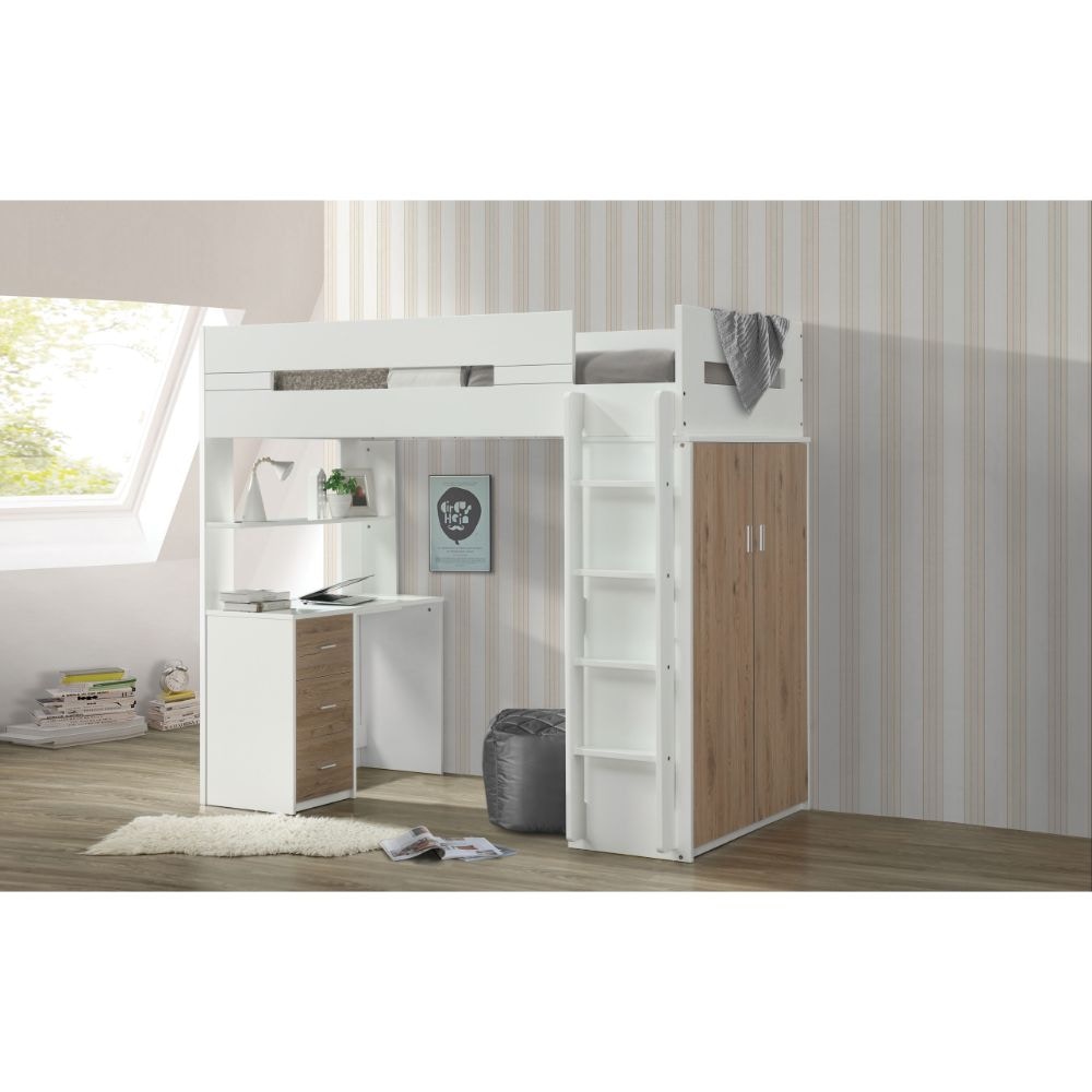  Nerice Twin Loft Bed With Desk and Wardrobe 