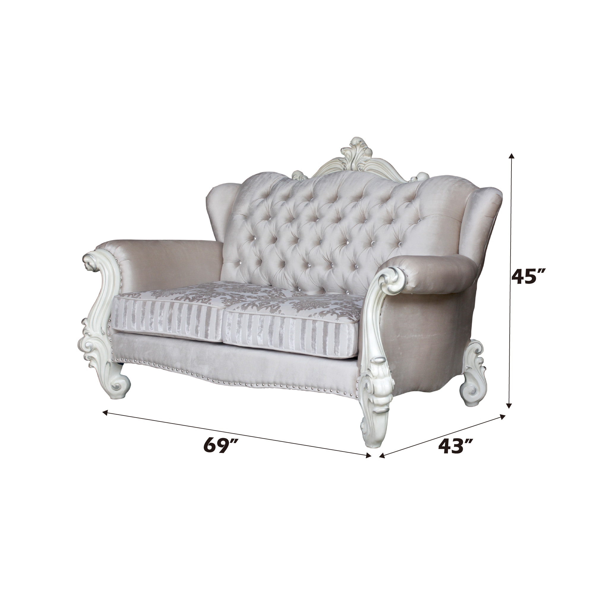  Versailles Loveseat With 3 Pillows 