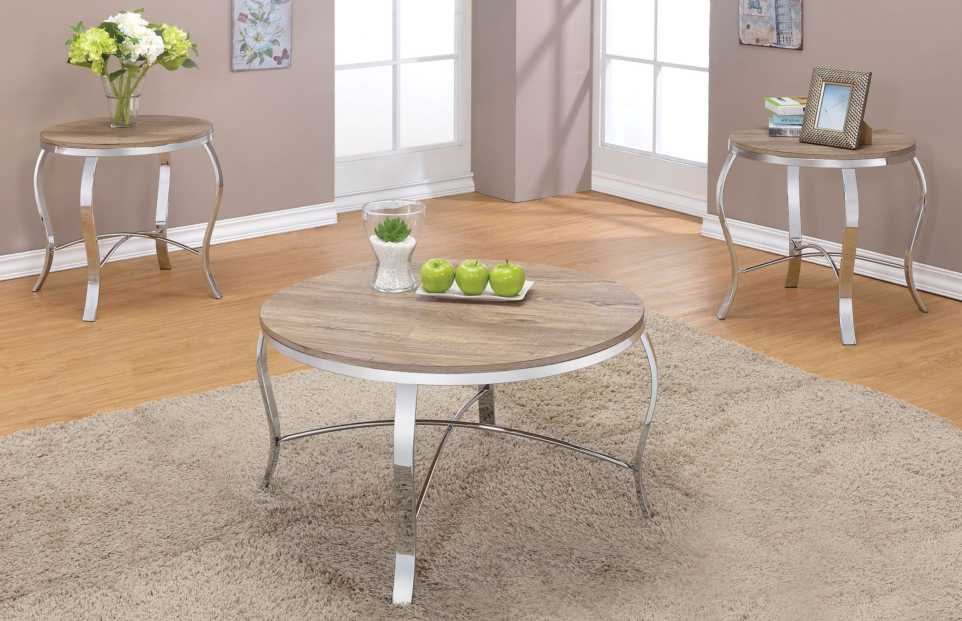 Acme Furniture Living Room 3 Piece Coffee And End Table Set