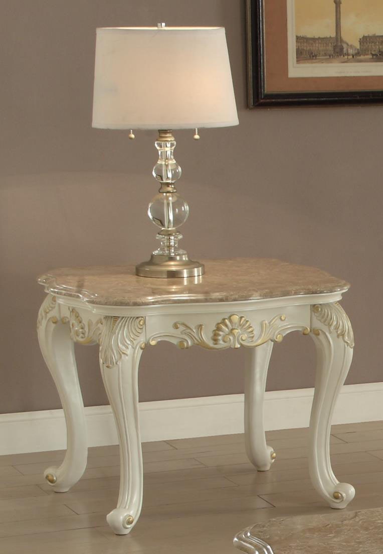  Chantelle End Table With Marble Top 