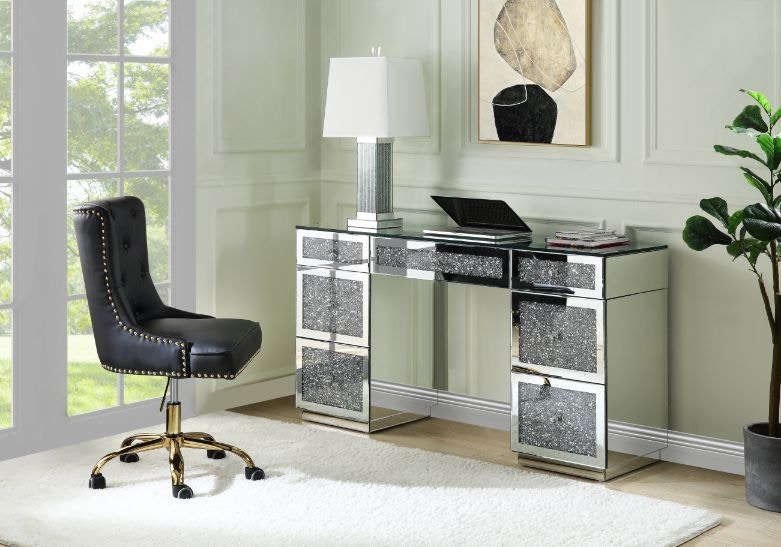 mirrored executive desk