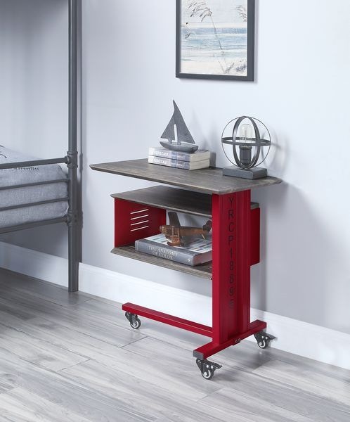  Cargo Accent Table With Wall Shelf 