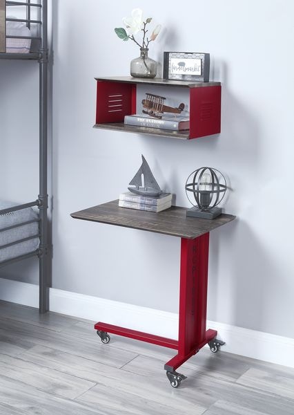  Cargo Accent Table With Wall Shelf 