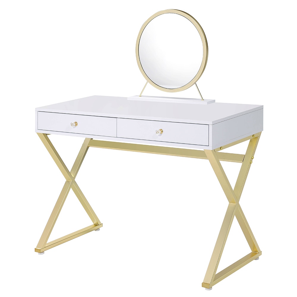  Coleen Vanity Desk With Mirror and Jewelry Tray 