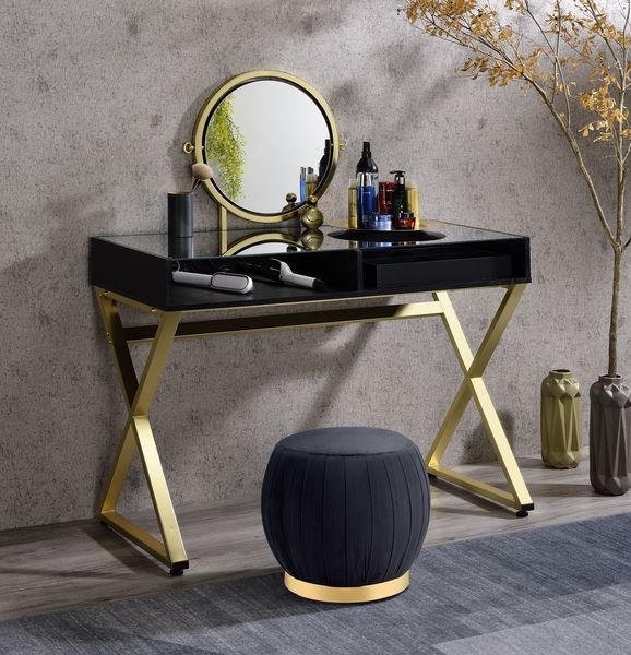  Coleen Vanity Desk With Mirror and Jewelry Tray 