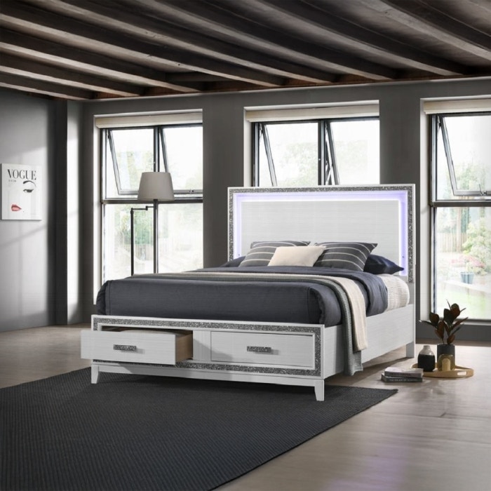  Haiden Eastern King Bed With Led and Storage 