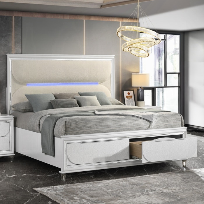  Tarian Queen Bed With LED and Storage 