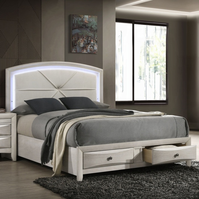  Ramondi Queen Bed with Storage and LED 