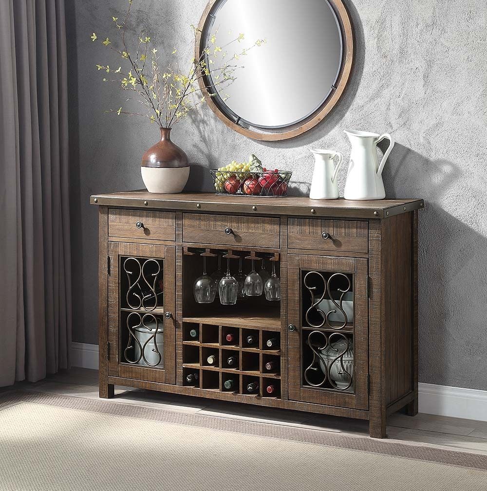  Raphaela Server With Cup Holder and Wine Rack 