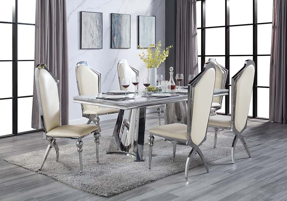 Acme marble deals dining table