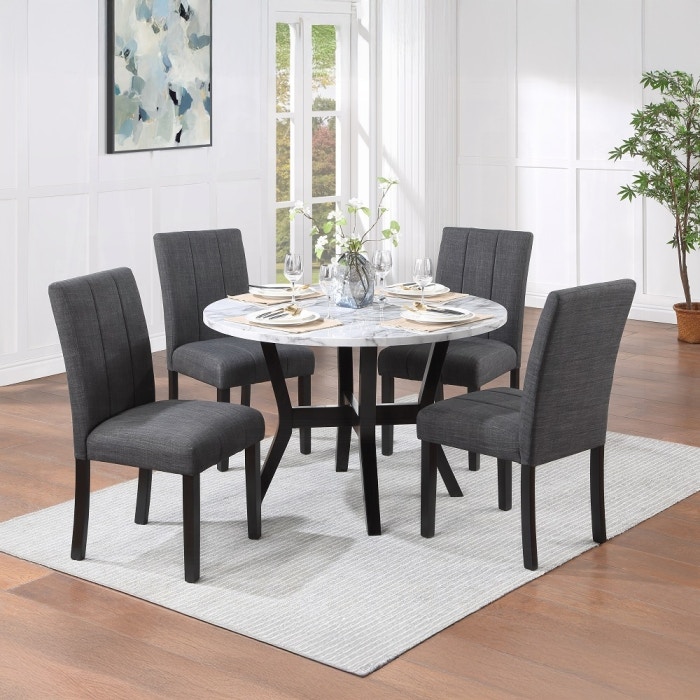  Kusa 5PC Pack Dining Set With Engineered Stone Top 