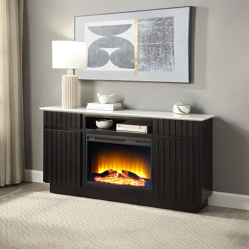  Jaramillo Server with Natural Marble Top and Fireplace 
