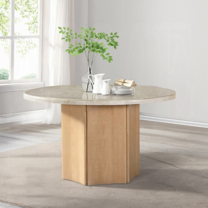  Qwin Round Dining Table With Marble Top 