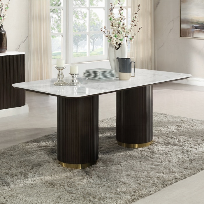  Clayten Dining Table with Marble Top 