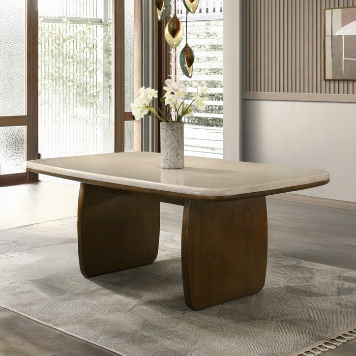  Kasha Dining Table with Natural Marble Top 