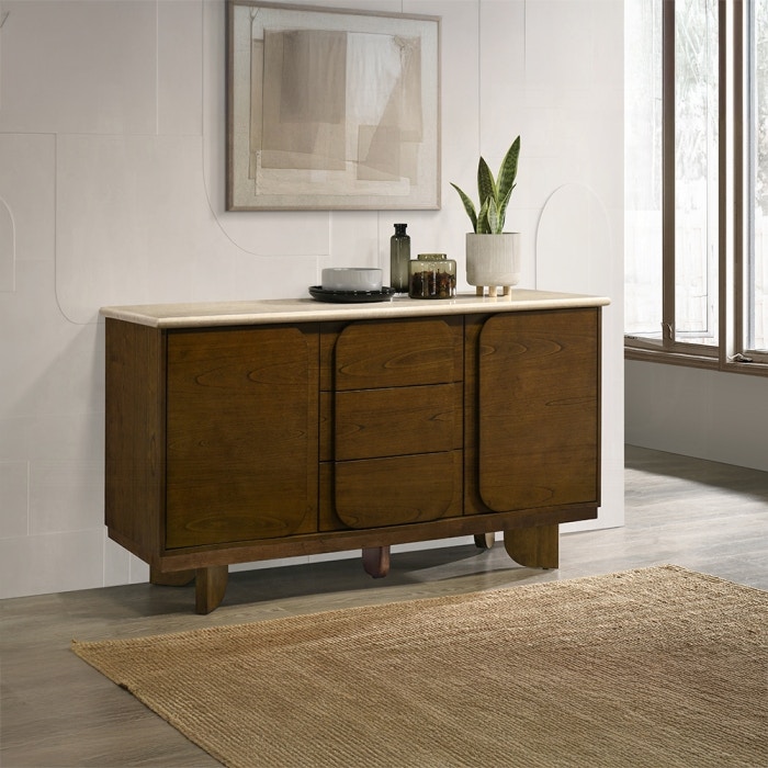  Kasha Server with Natural Marble Top 