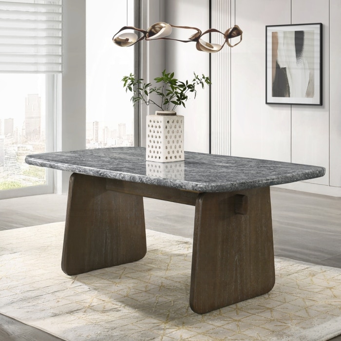  Dillon Dining Table with Natural Marble Top 