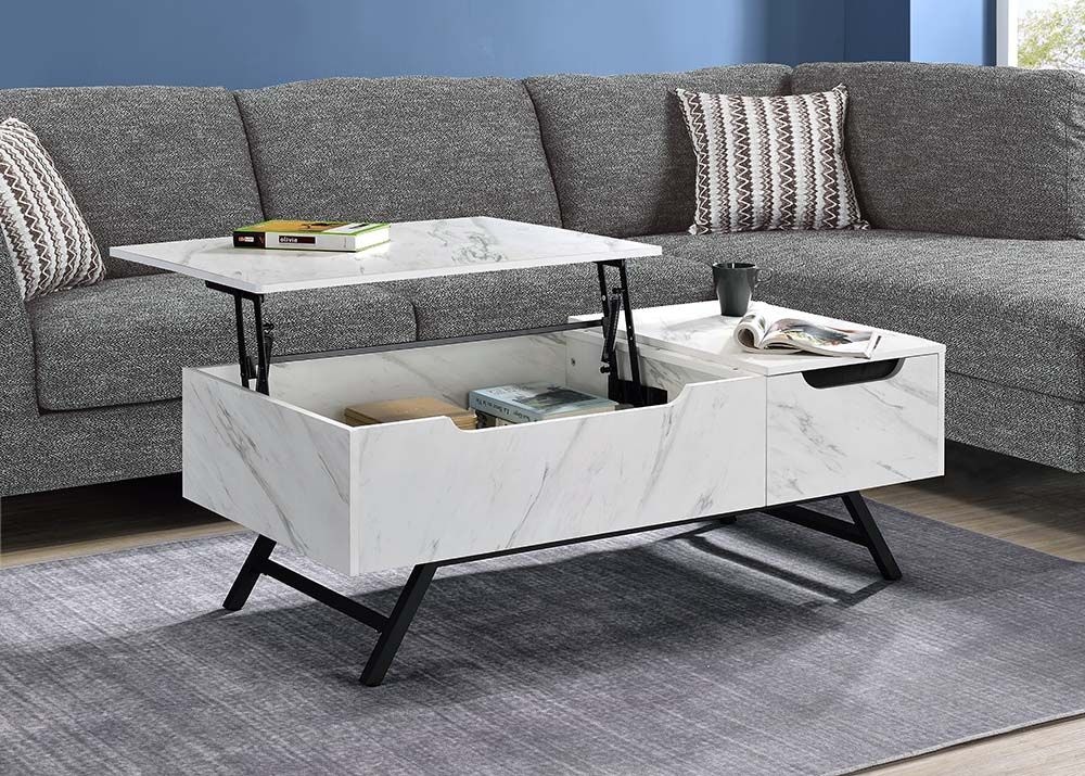 Marble lift deals top coffee table