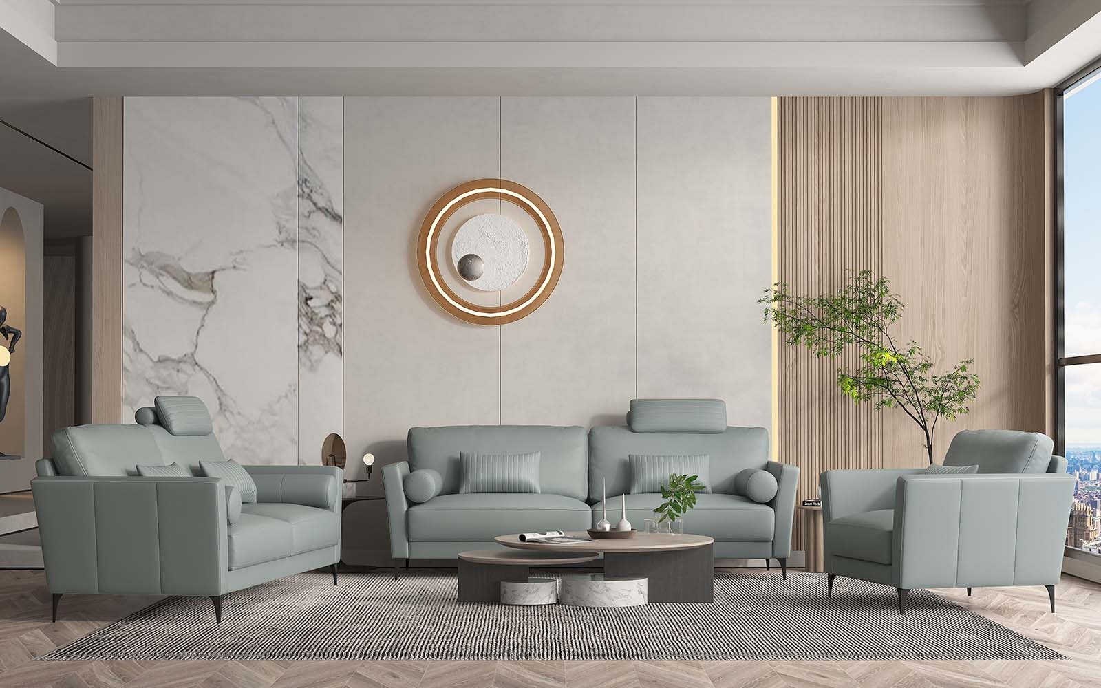 Tussio Loveseat With 5 Pillows 