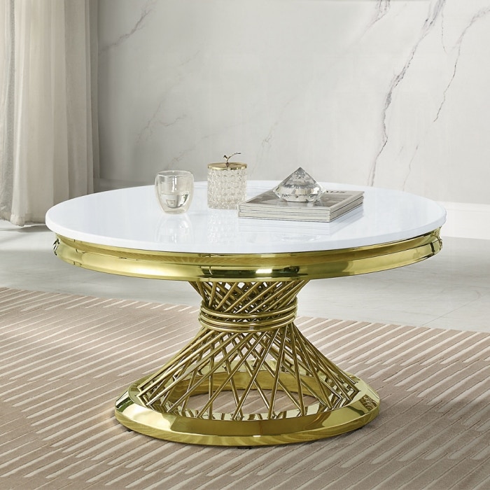  Fallon Coffee Table With Engineered Stone Top 