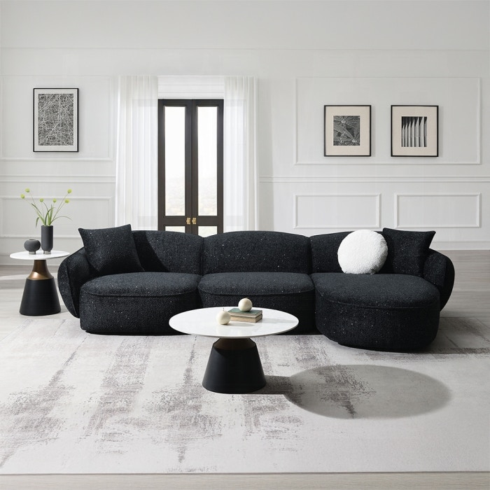  Lucifer Sectional Sofa with 3 Pillows 