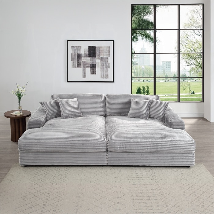  Hilde Sectional Sofa with 4 Pillows 