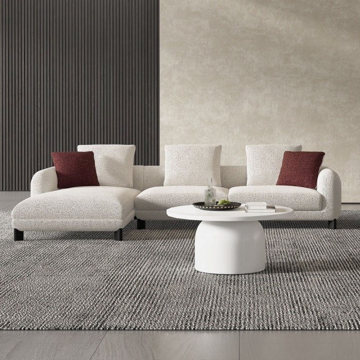  Mardi Sectional Sofa with 6 Pillows 