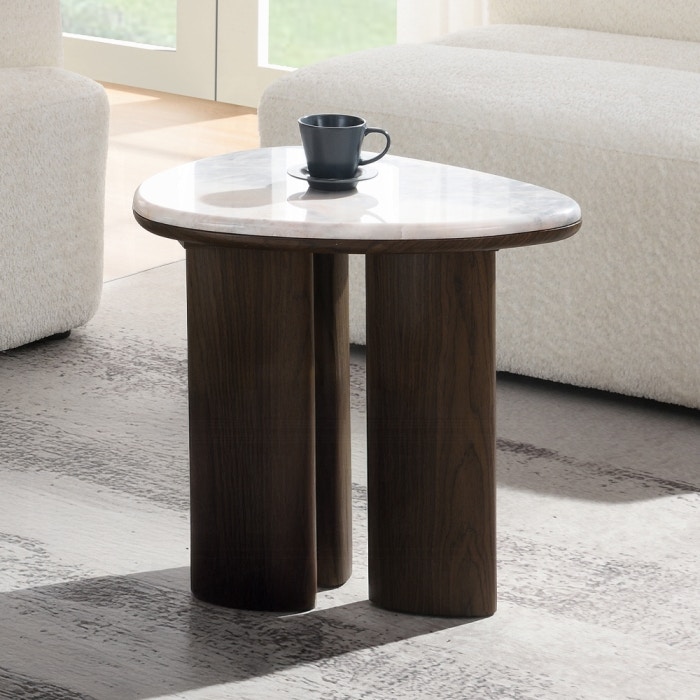  Hanale End Table with Natural Marble 