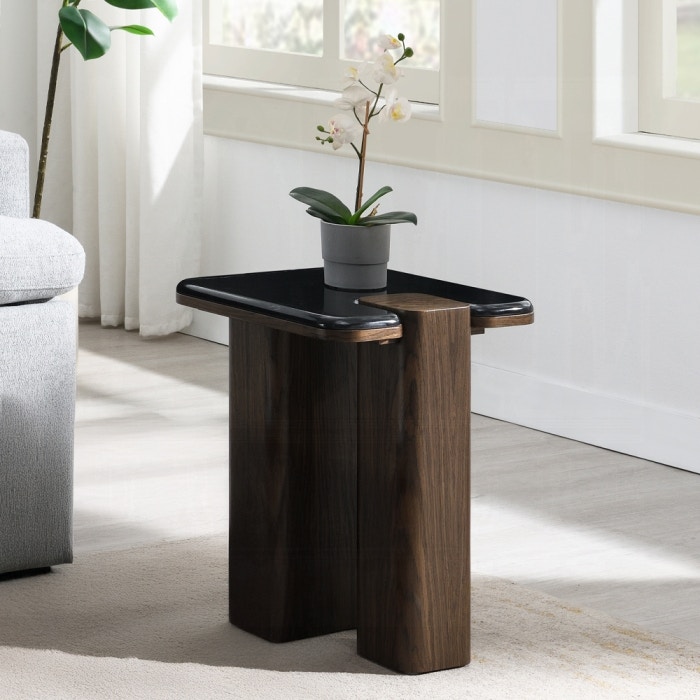  Dana End Table with Natural Marble 