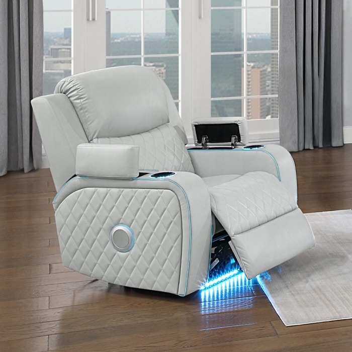  Elonzo Power Motion Recliner w with LED, Power Headrest and Speaker 