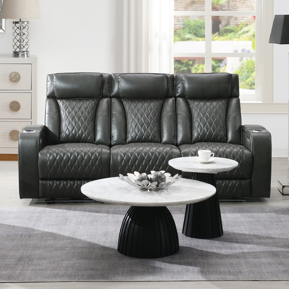  Taddeo Power Motion Sofa with Power Headrest, USB, Wireless Charger, LED and Reading Light 