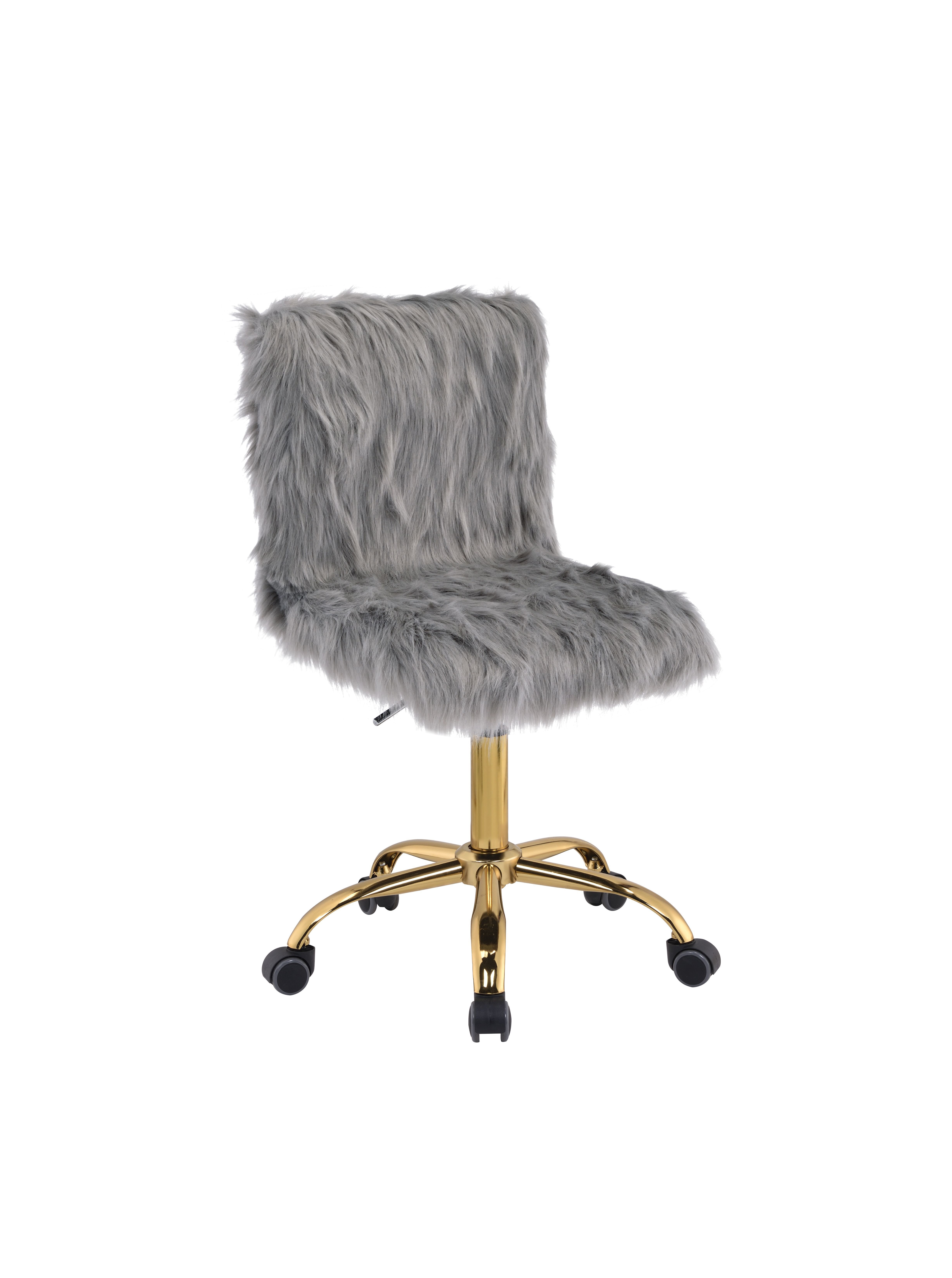 Grey fuzzy desk chair hotsell