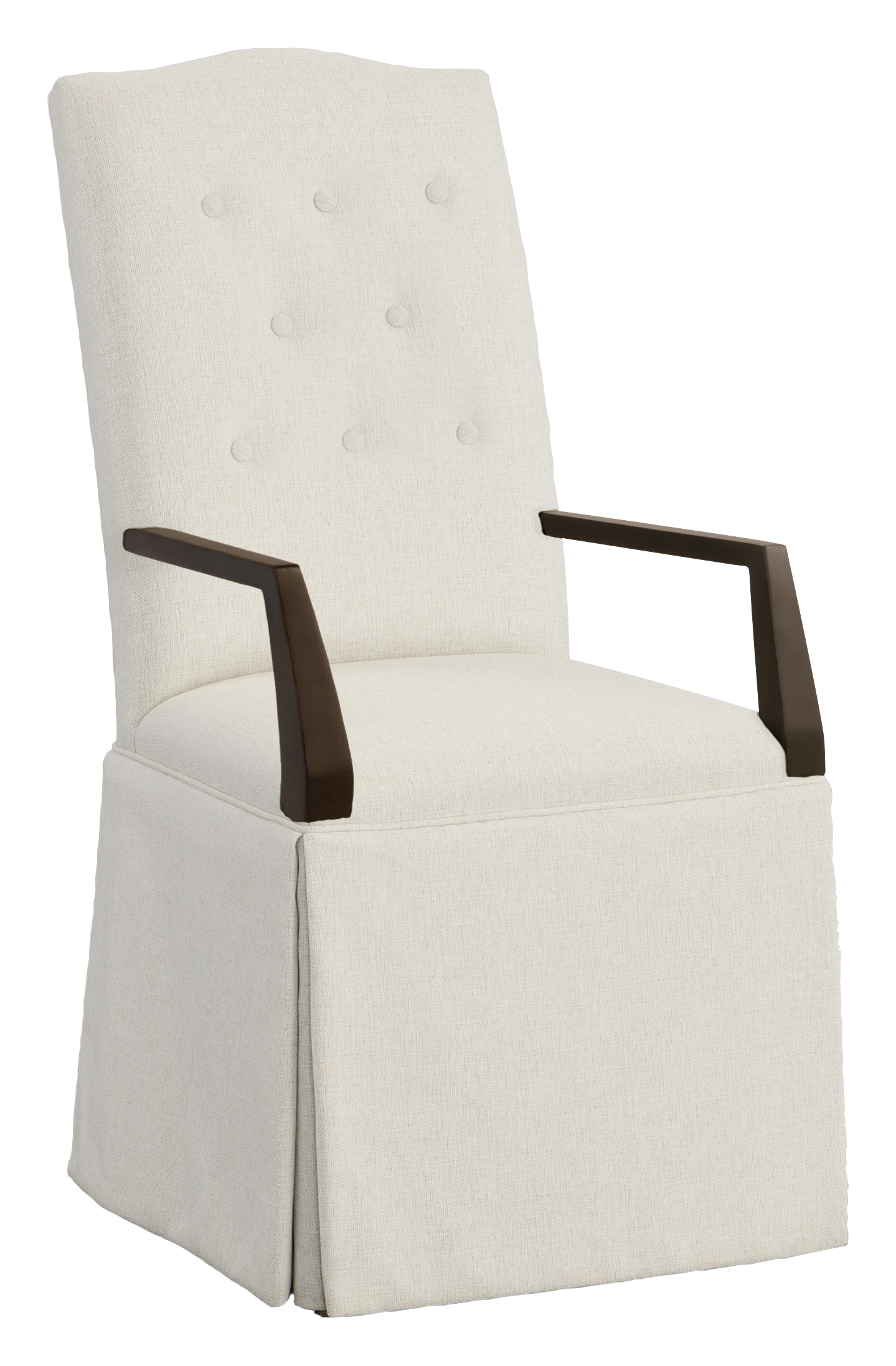 Fairfield Chair Company Camel Tall Button Back Skirted Arm Chair 1227-04-T
