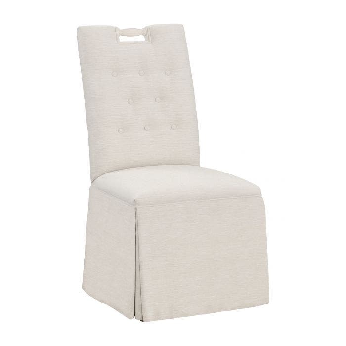 white skirted parsons chair