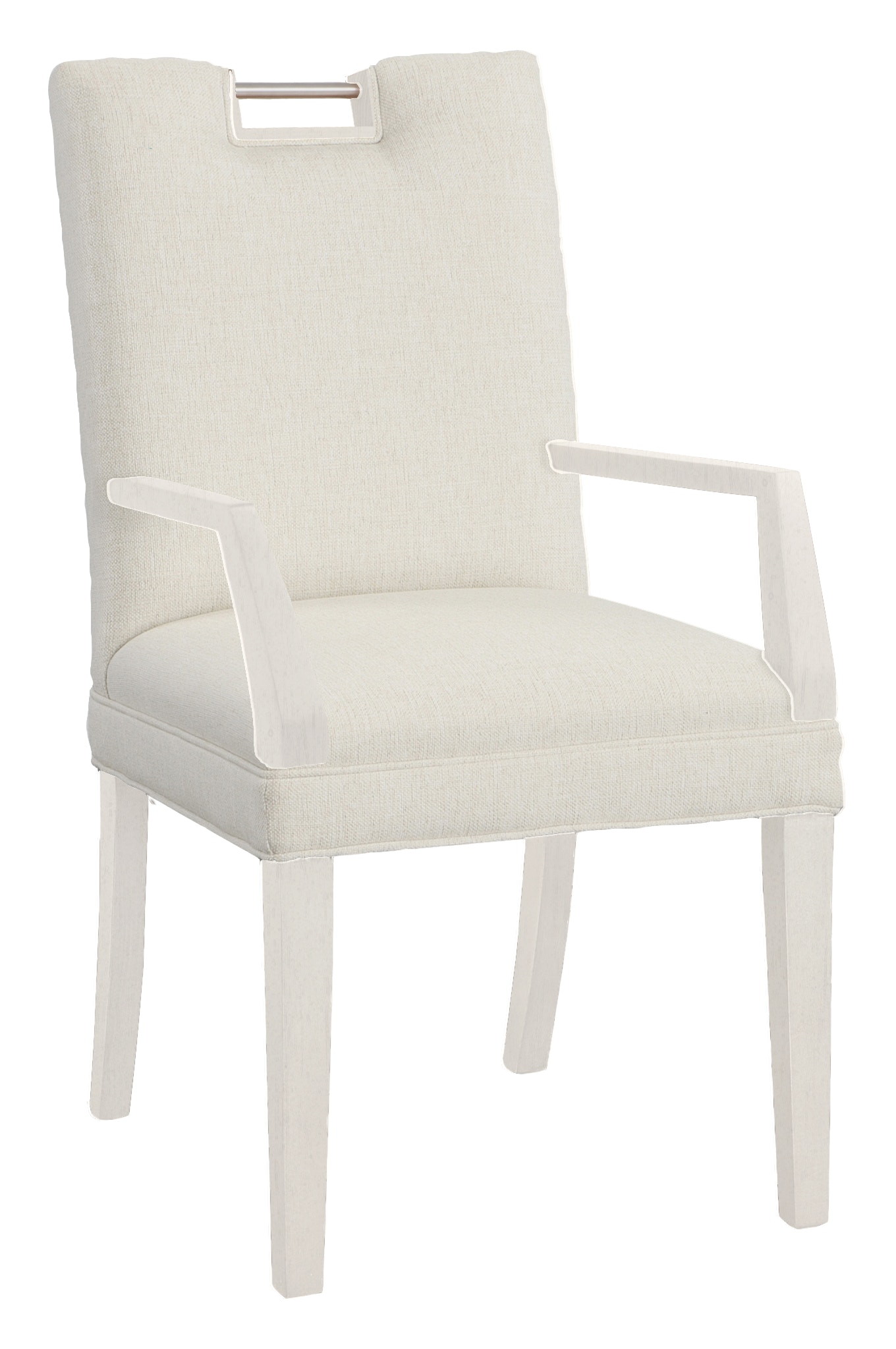 Fairfield Chair Company Nickel Metal Pull Short Back Arm Chair 1260-04-L