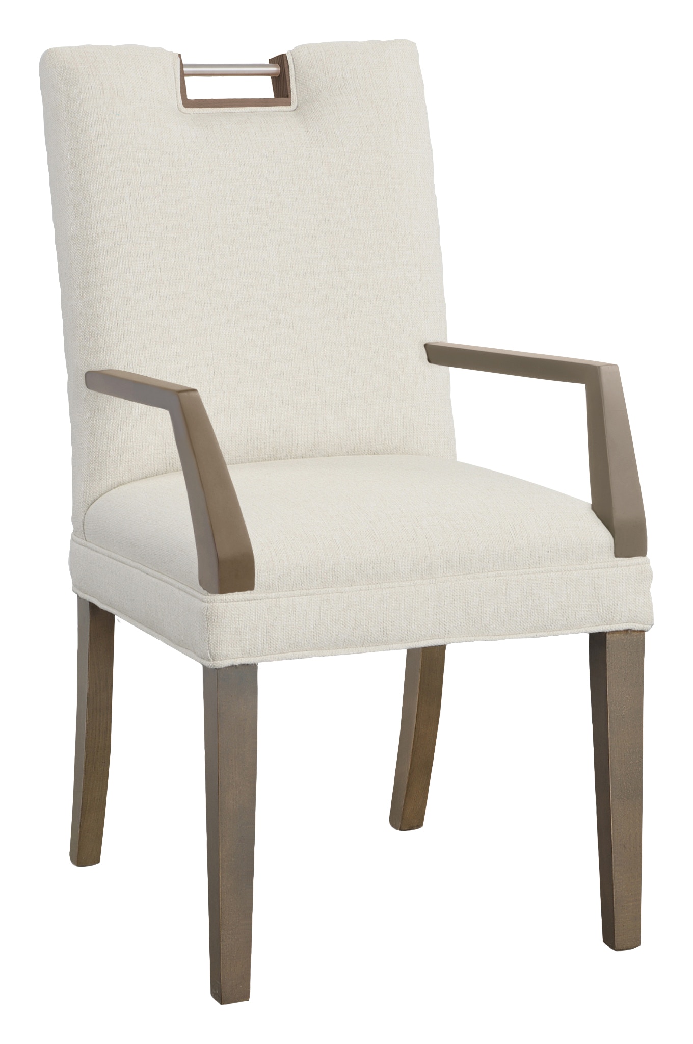 Fairfield Chair Company Nickel Metal Pull Short Back Arm Chair 1260-04