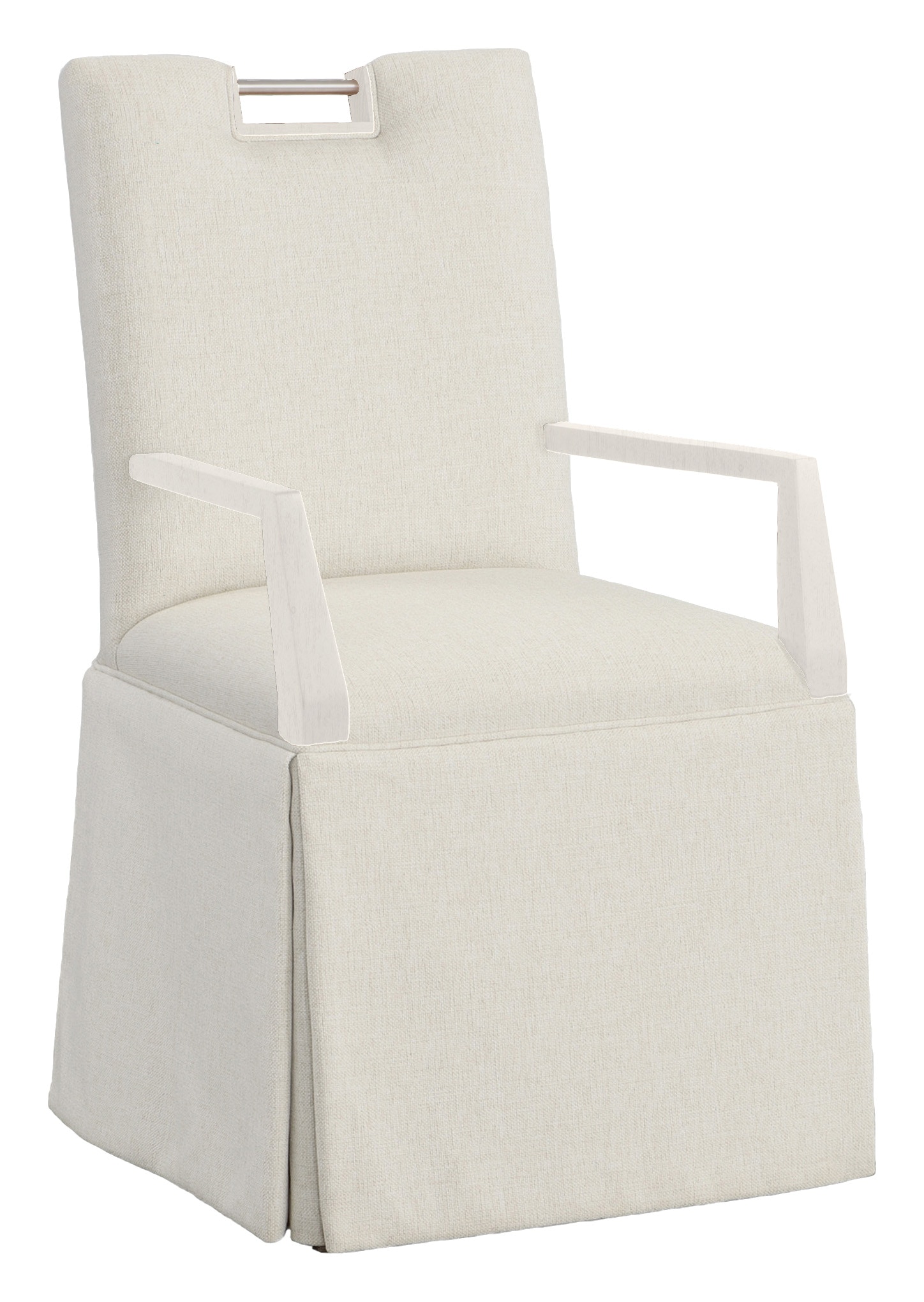 Fairfield Chair Company Nickel Metal Pull Back Skirted Arm Chair 1261-04-L