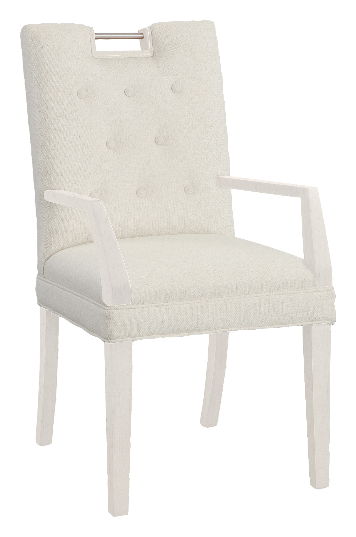 Fairfield Chair Company Nickel Metal Pull Short Button Back Arm Chair 1262-04-L