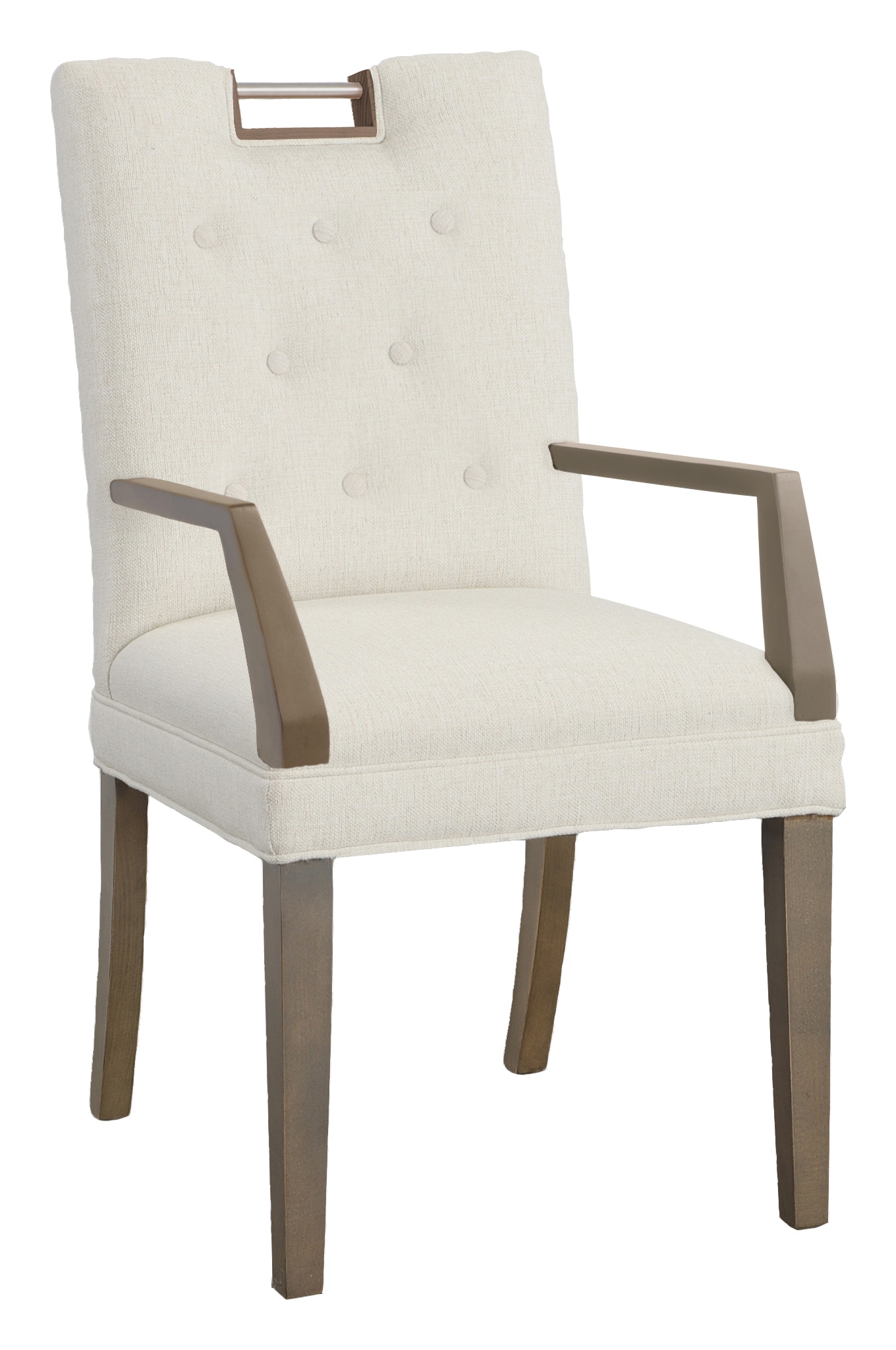 Fairfield Chair Company Nickel Metal Pull Short Button Back Arm Chair 1262-04