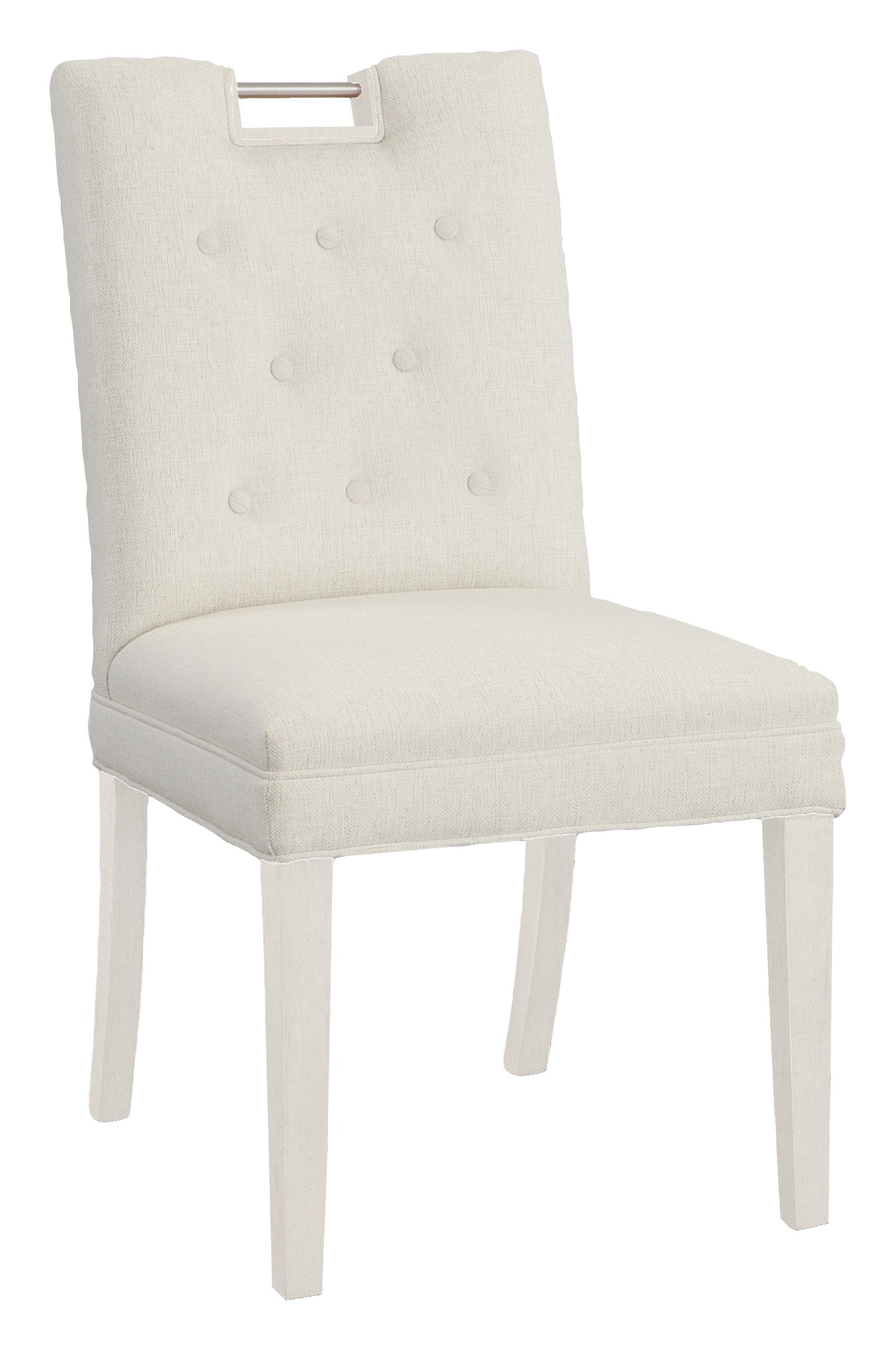 Fairfield Chair Company Nickel Metal Pull Short Button Back Side Chair 1262-05-L