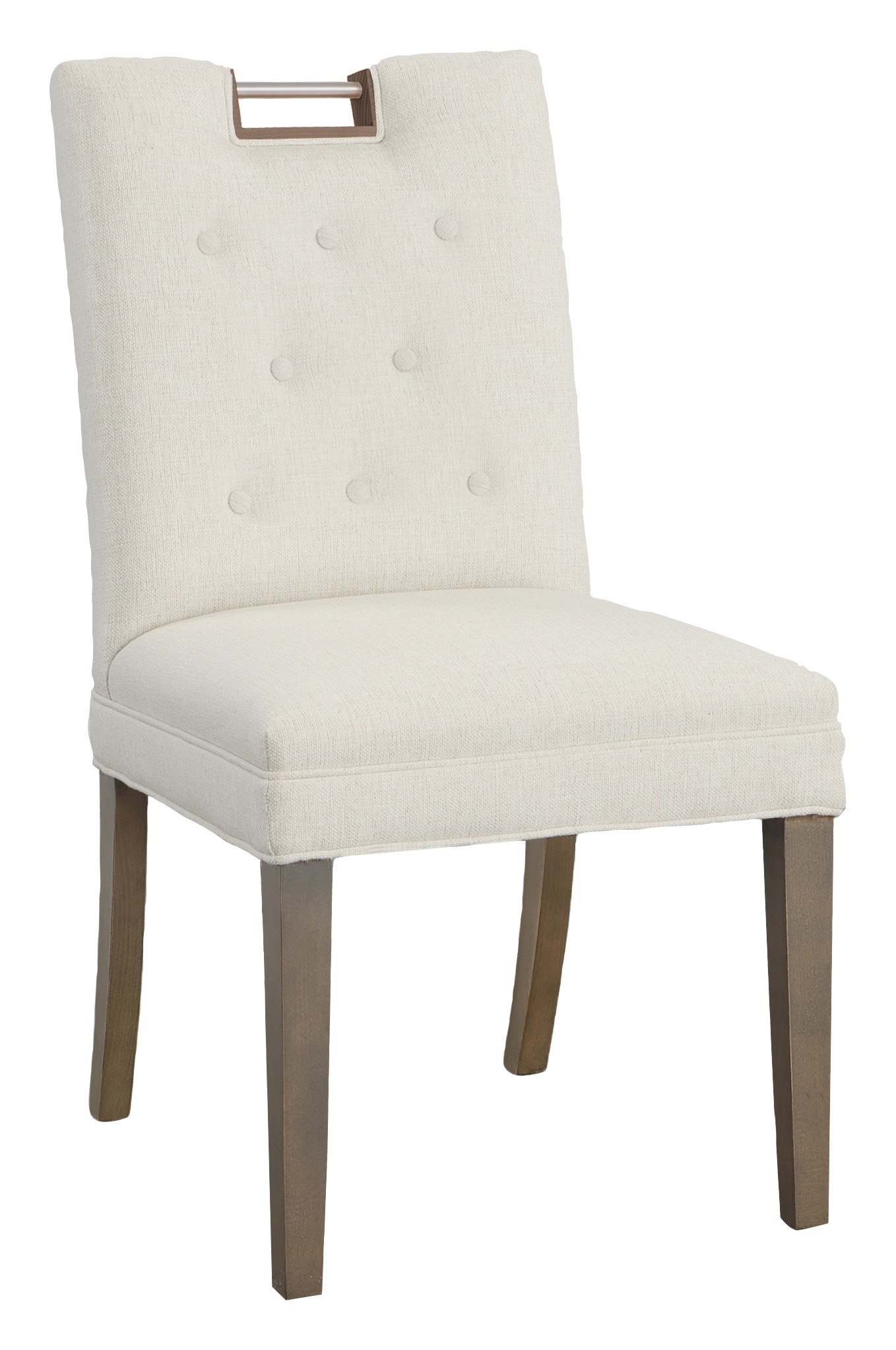 Fairfield Chair Company Nickel Metal Pull Short Button Back Side Chair 1262-05