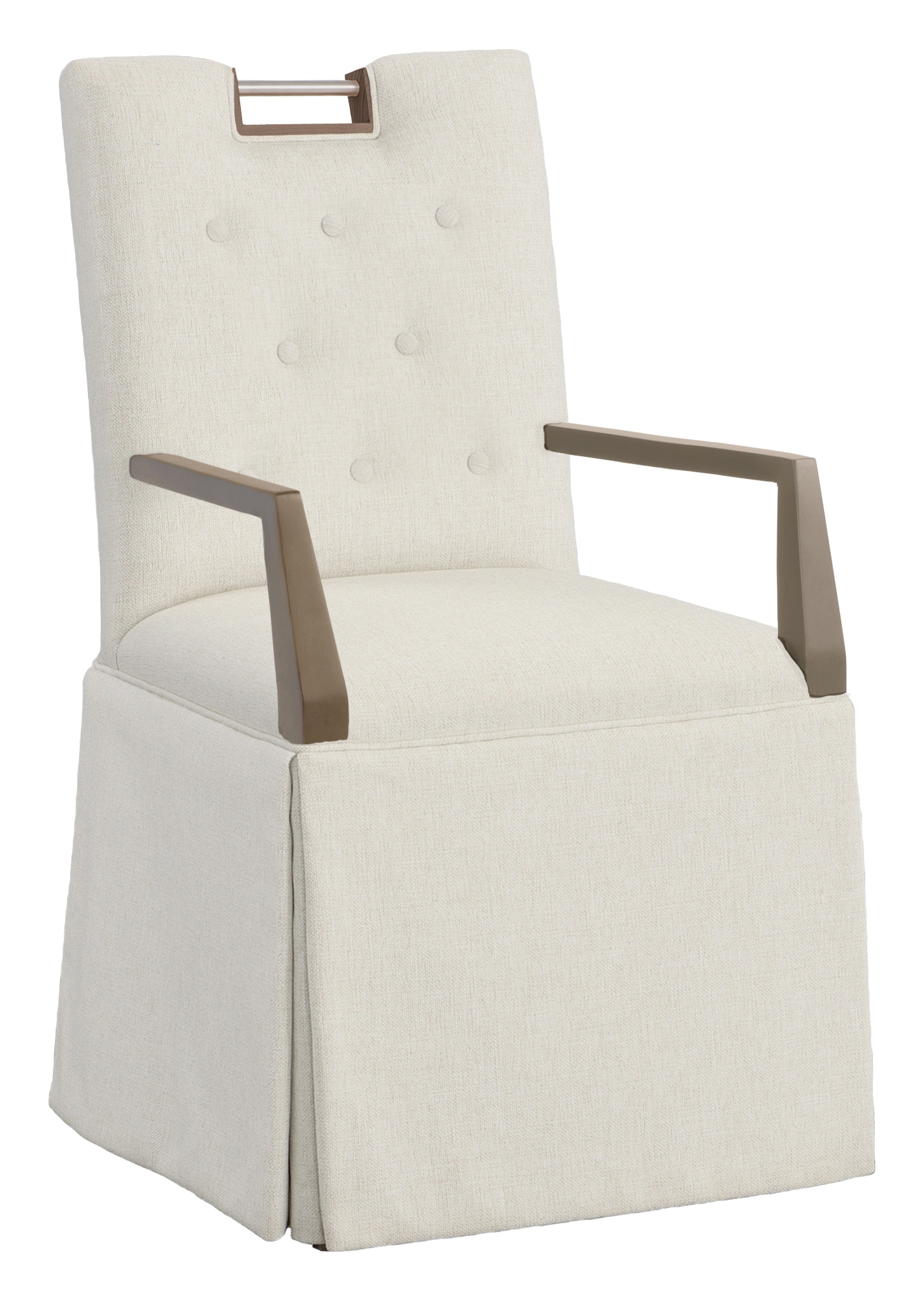 Fairfield Chair Company Nickel Metal Pull Button Back Skirted Arm Chair 1263-04
