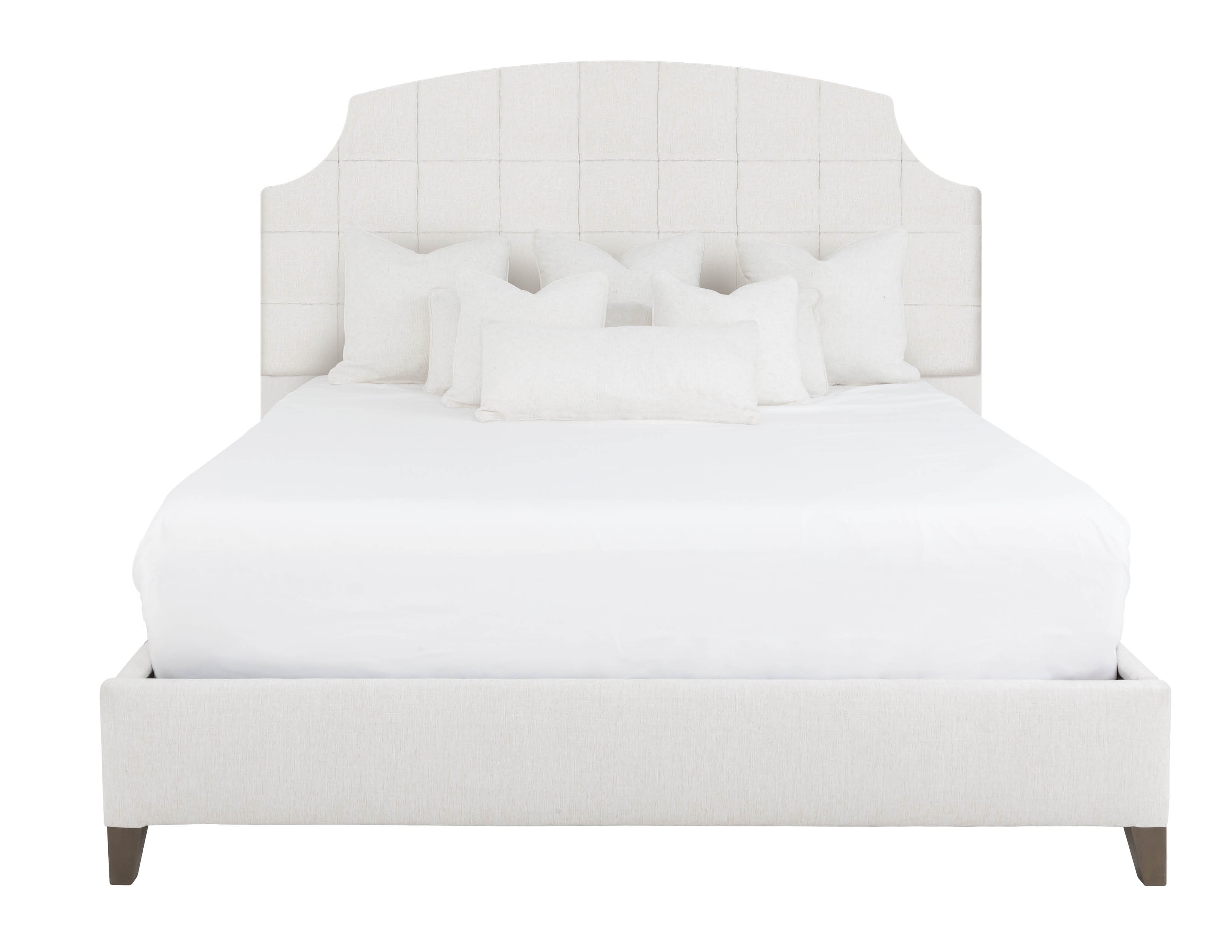  Arched Scalloped Biscuit Tuft King Bed 