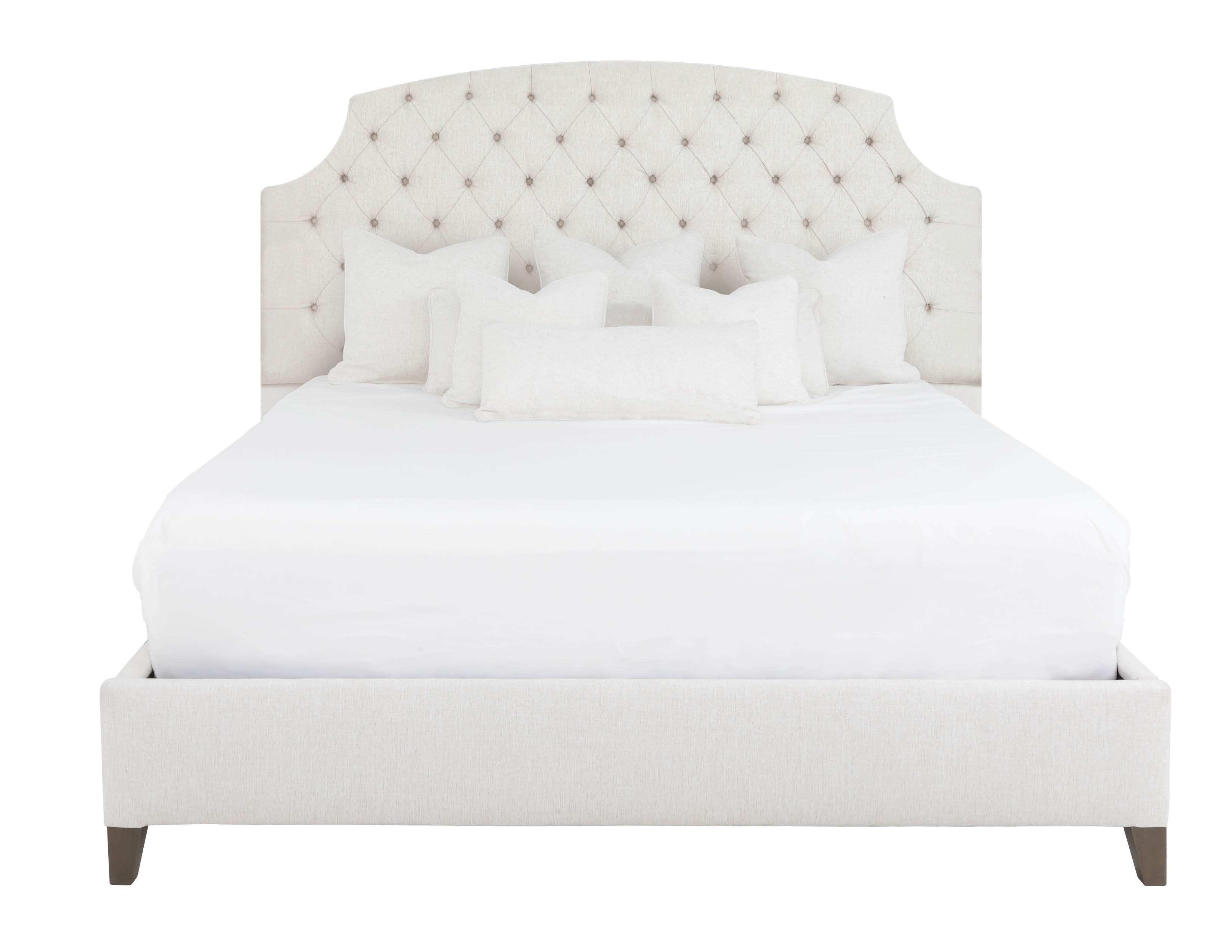  Arched Scalloped Diamond Tuft King Bed 