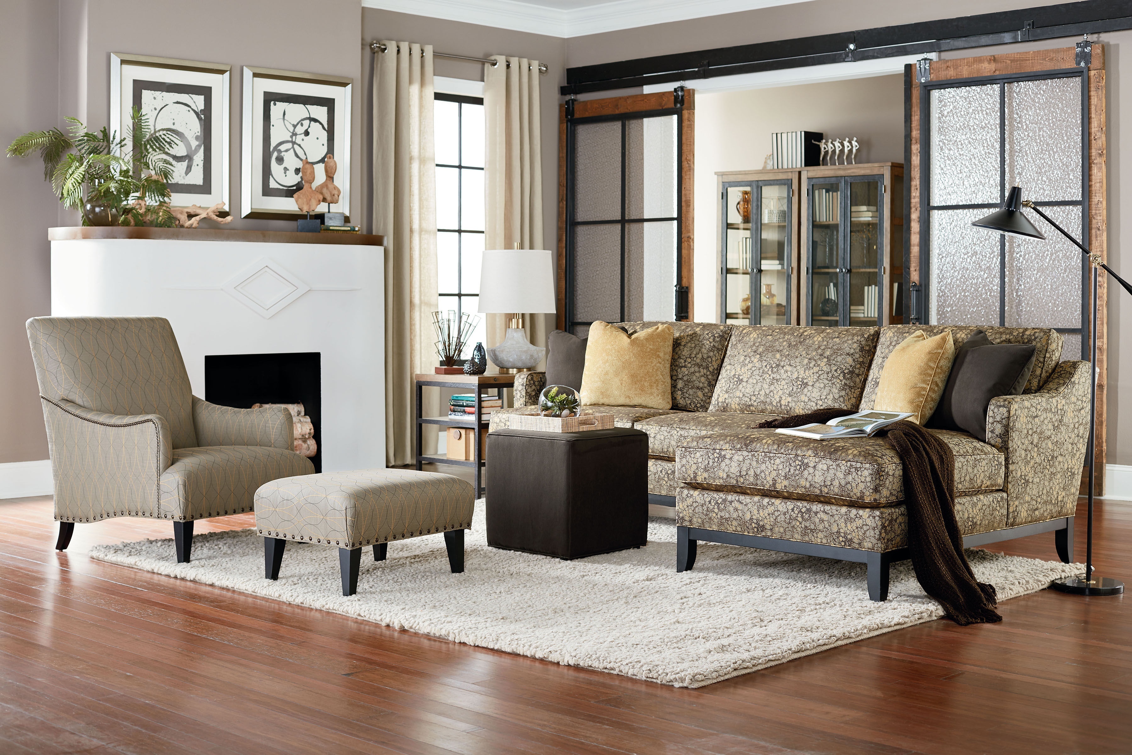 Fairfield Chair Company Living Room Irving Bunching Ottoman 165220 B.F. Myers Furniture