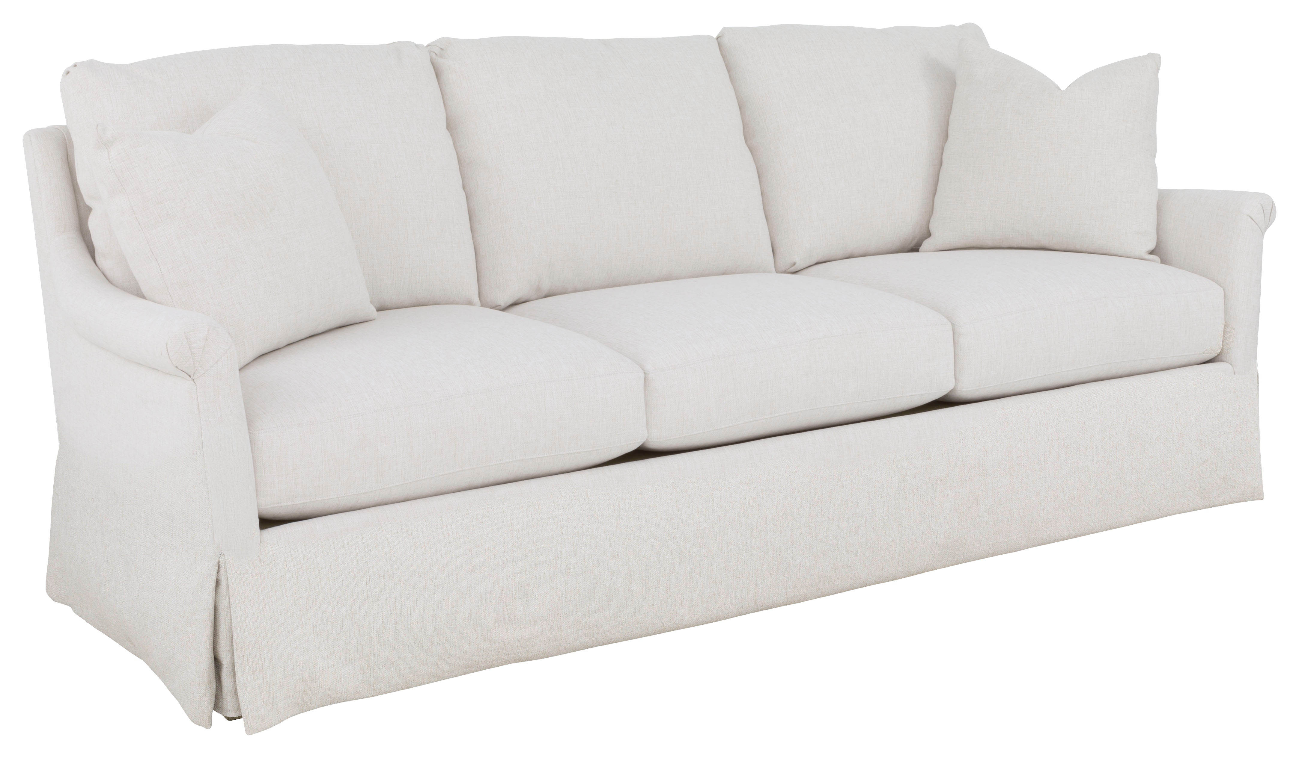  Olivia 90 Inch Rolled Pleated Arm Skirted Sofa 2730-50-W