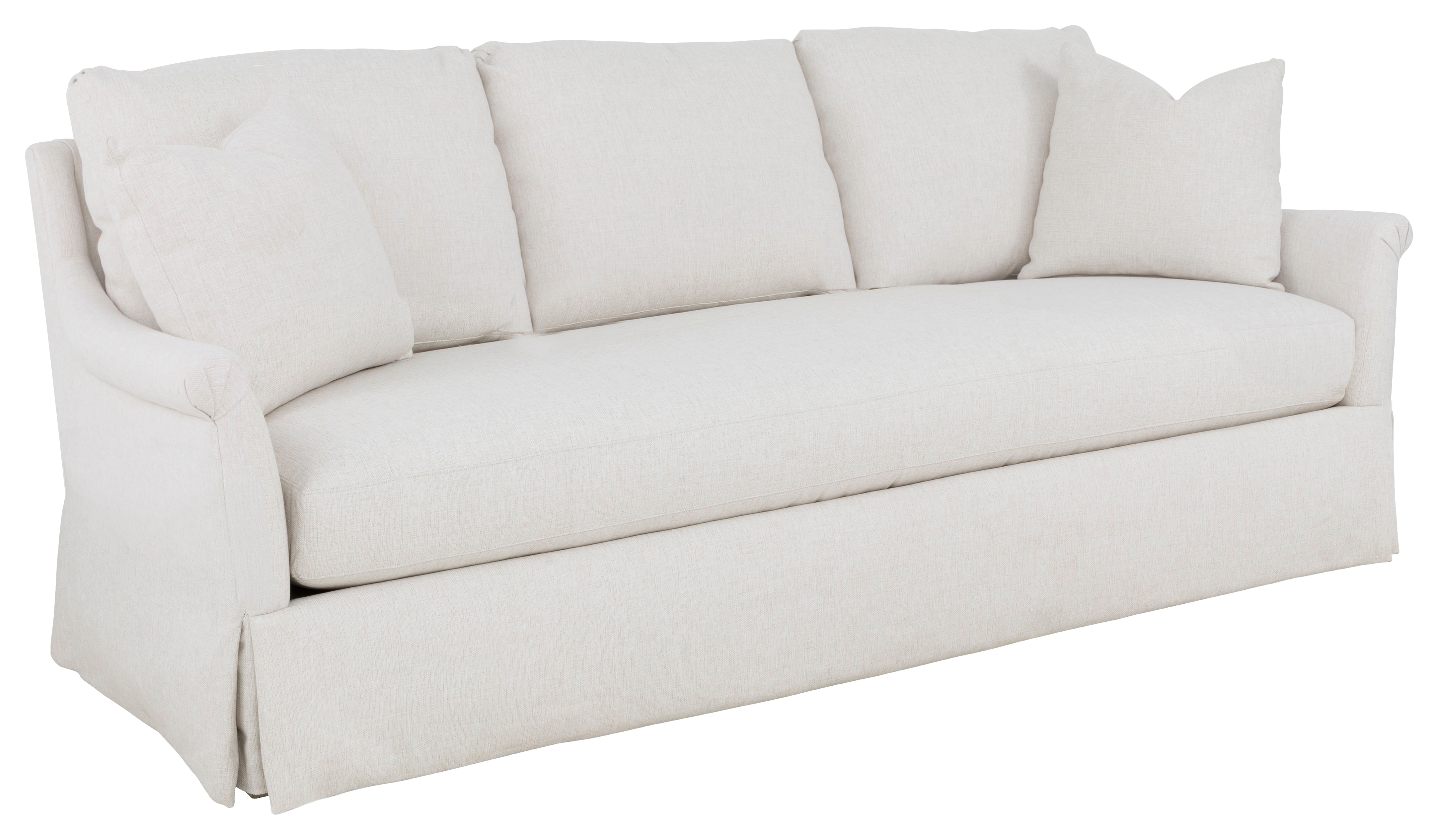  Olivia 90 Inch Rolled Pleated Arm Skirted Sofa 2732-50-W