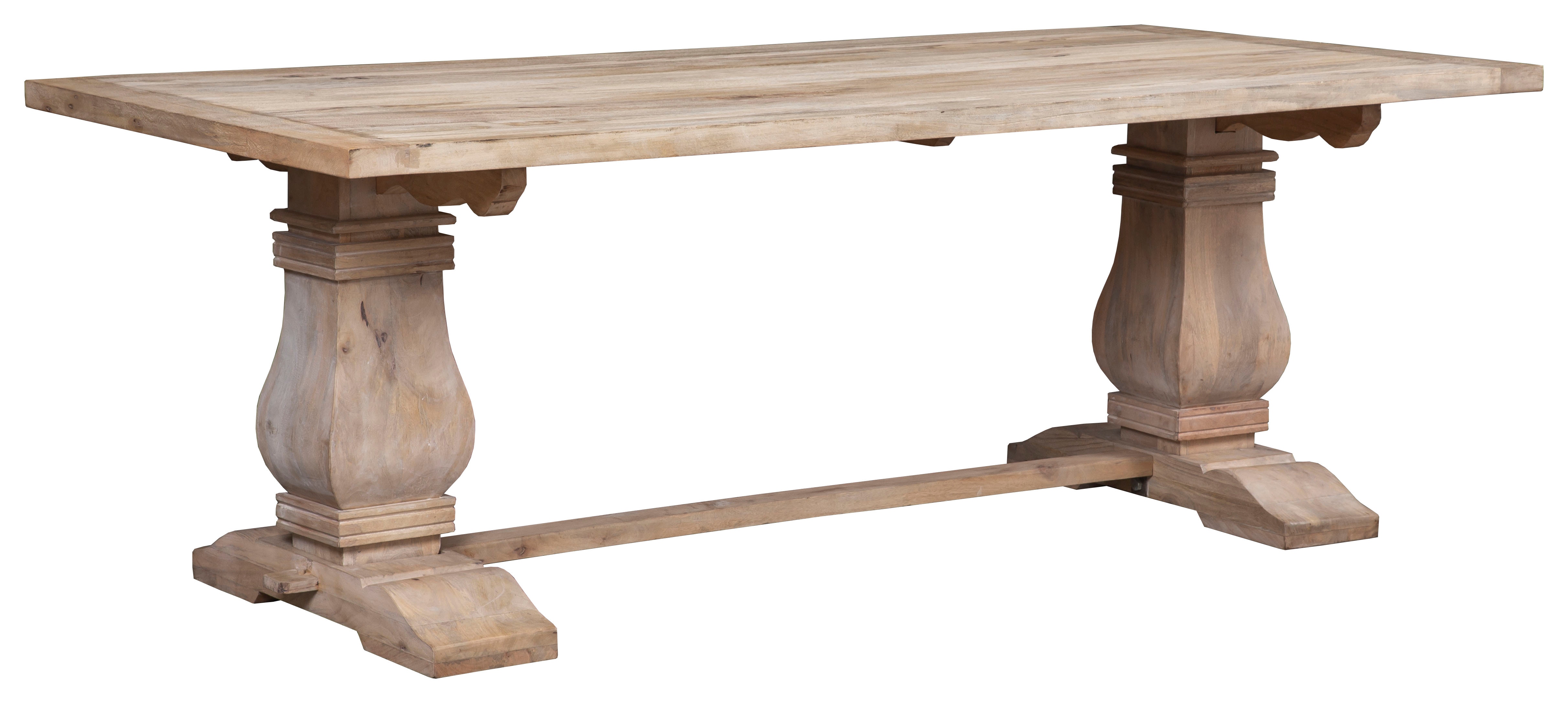 Mango wood deals trestle dining table