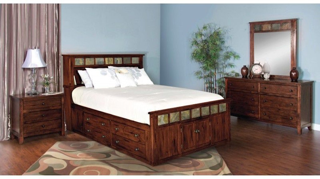 sunny designs bedroom santa fe queen storage bed 2334dc-sq