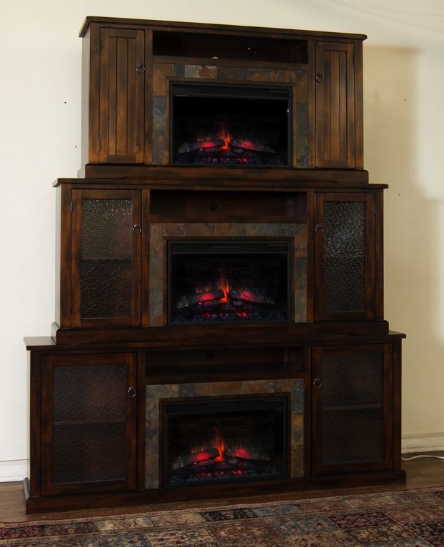 Sunny Designs Dining Room Santa Fe Fireplace Media Console 3488DC70R